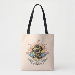 Bekijk goed in alle dingen Hippie Graphic Draagtas
