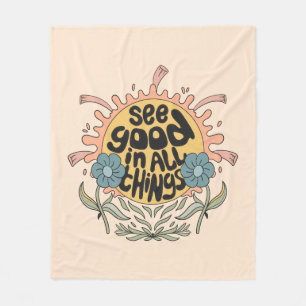 Bekijk goed in alle dingen Hippie Graphic Fleece Deken