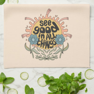 Bekijk goed in alle dingen Hippie Graphic Theedoek