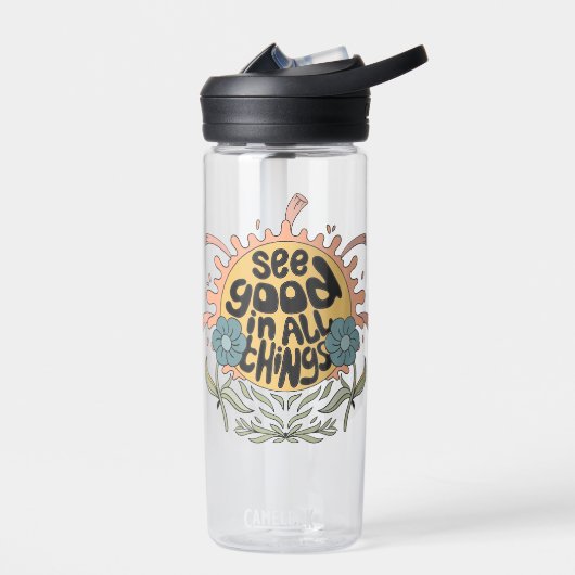 Bekijk goed in alle dingen Hippie Graphic Waterfles (Links)