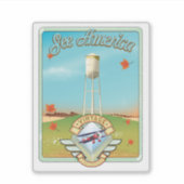 Bekijk het Amerikaanse  poster van 50-stijl Sticker (Voorkant)