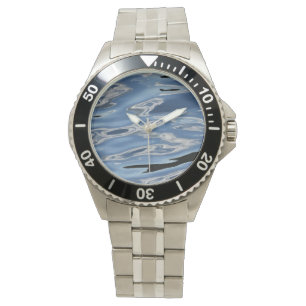 Bekijk het blauwe en zwarte waterpatroon horloge