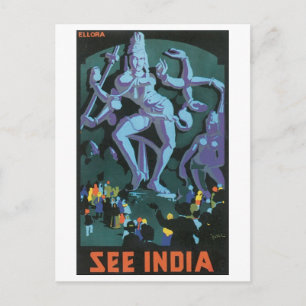 Bekijk het Indiase Poster voor Vintage Travel Briefkaart
