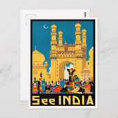 Bekijk het Indiase vintage-reizen Briefkaart (Voorkant / Achterkant)