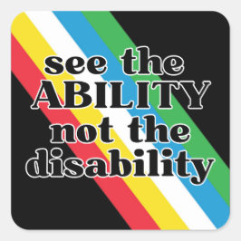 Bekijk het Inspirerend van de Ability Disability P Vierkante Sticker