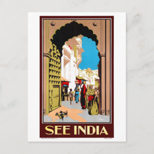 Bekijk het Poster voor het reizen met India Vintag Briefkaart