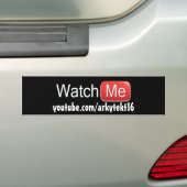Bekijk me op YouTube (Basic) Bumpersticker (Op auto)