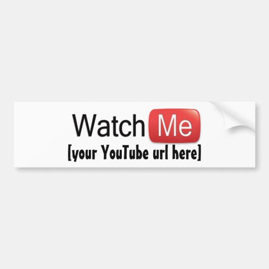 Bekijk me op YouTube (Basic) Bumpersticker (Voorkant)
