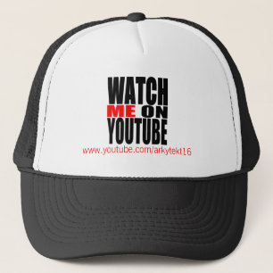 Bekijk me op YouTube Modern (donker) Trucker Pet