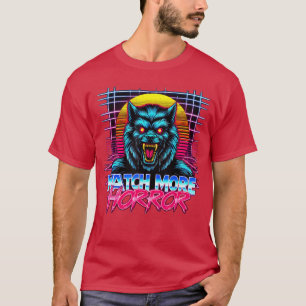 Bekijk meer horror retro 80s synthwave stijl weerw t-shirt