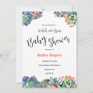Bekijk mij groeien Baby shower Invitation Kaart