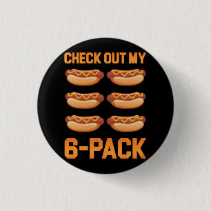 Bekijk mijn 6-pack hotdog worst eten hotdog lo ronde button 3,2 cm
