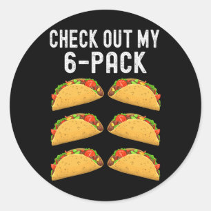 Bekijk mijn 6 Pack Taco Funny Cinco de Mayo M Ronde Sticker