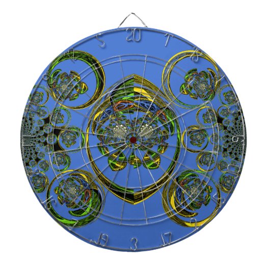 Bekijk mijn blauwe curves dartbord (Voorkant)
