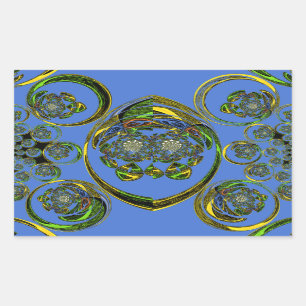 Bekijk mijn blauwe curves rechthoekige sticker