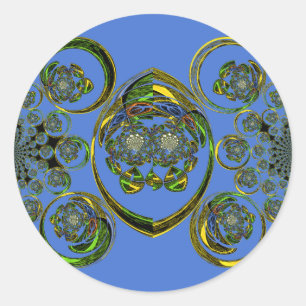 Bekijk mijn blauwe curves ronde sticker