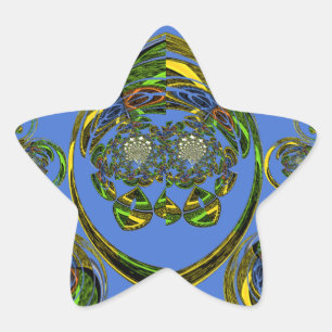 Bekijk mijn blauwe curves ster sticker