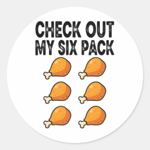 Bekijk mijn gebraden kip six pack ronde sticker