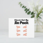 Bekijk mijn Six Pack Bacon Barbeque Funny Gym Briefkaart (Staand voorkant)