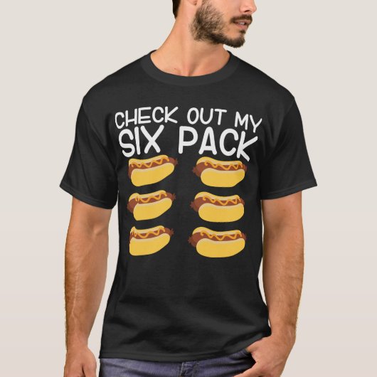 Bekijk mijn Six Pack Funny Hotdog ABS 4 juli T-shirt (Voorkant)