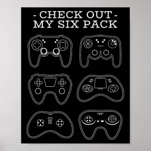 Bekijk mijn six pack - grappige gamer video game P Poster