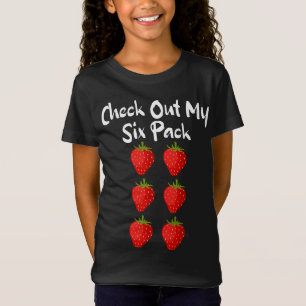 Bekijk mijn sixpack grappige aardbei sarcastisch t-shirt