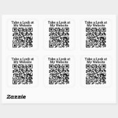 Bekijk mijn website online QR code groot Vierkante Sticker (Vel)