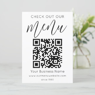 Bekijk ons menu QR Code Zwart Wit Chic Modern
