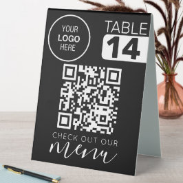 Bekijk ons menu QR Code Zwart Wit Chic Modern