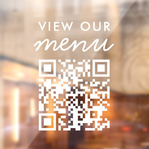 Bekijk onze menu QR-code menu Raamsticker