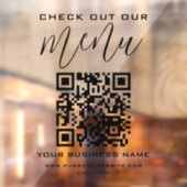 Bekijk onze menucode in zwart-wit chic modern raamsticker (Vel 2)