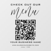 Bekijk onze menucode in zwart-wit chic modern raamsticker (Vel)