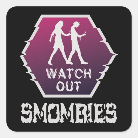 Bekijk Smombies Vierkante Sticker (Voorkant)