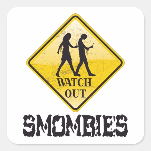 Bekijk Smombies Vierkante Sticker (Voorkant)