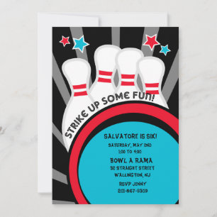 Bekijk wat Fun Bowling Birthday Party Invitation Kaart
