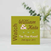 Bekijk William & Kate Stropdas The Knot Invitation Kaart (Staand voorkant)