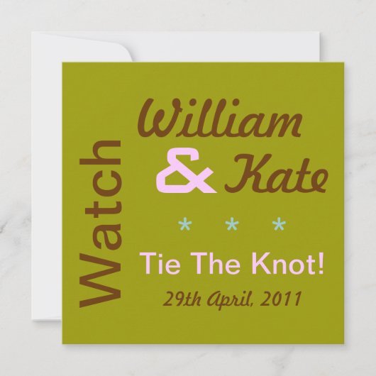 Bekijk William & Kate Stropdas The Knot Invitation Kaart (Voorkant)