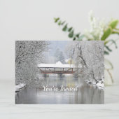 Beklede Bridge Snow-fotoKerstmis Kaart (Staand voorkant)