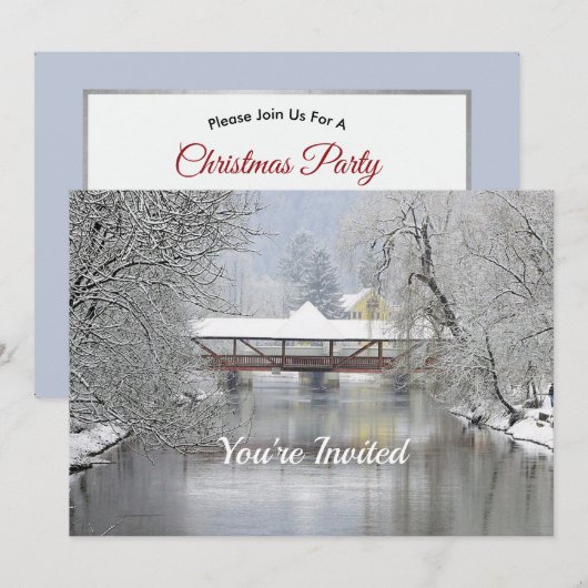 Beklede Bridge Snow-fotoKerstmis Kaart (Voorkant / Achterkant)