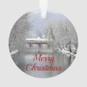 Beklede Bridge Snow-fotoKerstmis Ornament (achterkant)
