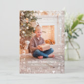 Bekleding kerstfoto feestdagenkaart (Staand voorkant)