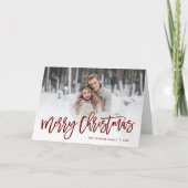 Bekleding van het rode kerstscript voor Merry-kers Feestdagen Kaart (Voorkant)
