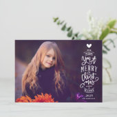 Bekleding Vrolijk kerstjaar met prettige feestfoto Feestdagenkaart (Staand voorkant)