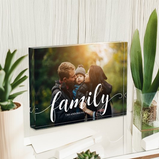 Bekledingsfoto voor Elegant Script "Family" Fotoblokken