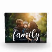 Bekledingsfoto voor Elegant Script "Family" Fotoblokken (Voorkant)