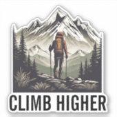 Beklim Hoger Bergwandelaar Waterdicht Sticker (Voorkant)