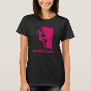 Beklimmen is mijn therapy Rock klim Boulderer T-shirt