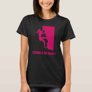 Beklimmen is mijn therapy Rock klim Boulderer T-shirt