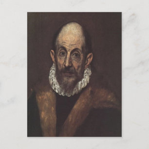 Beknopte beschrijving zelfportret El Greco, 1604 D Briefkaart
