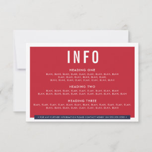 BEKNOPTE DETAILS: leuk vet blok donkerrood RSVP Kaartje